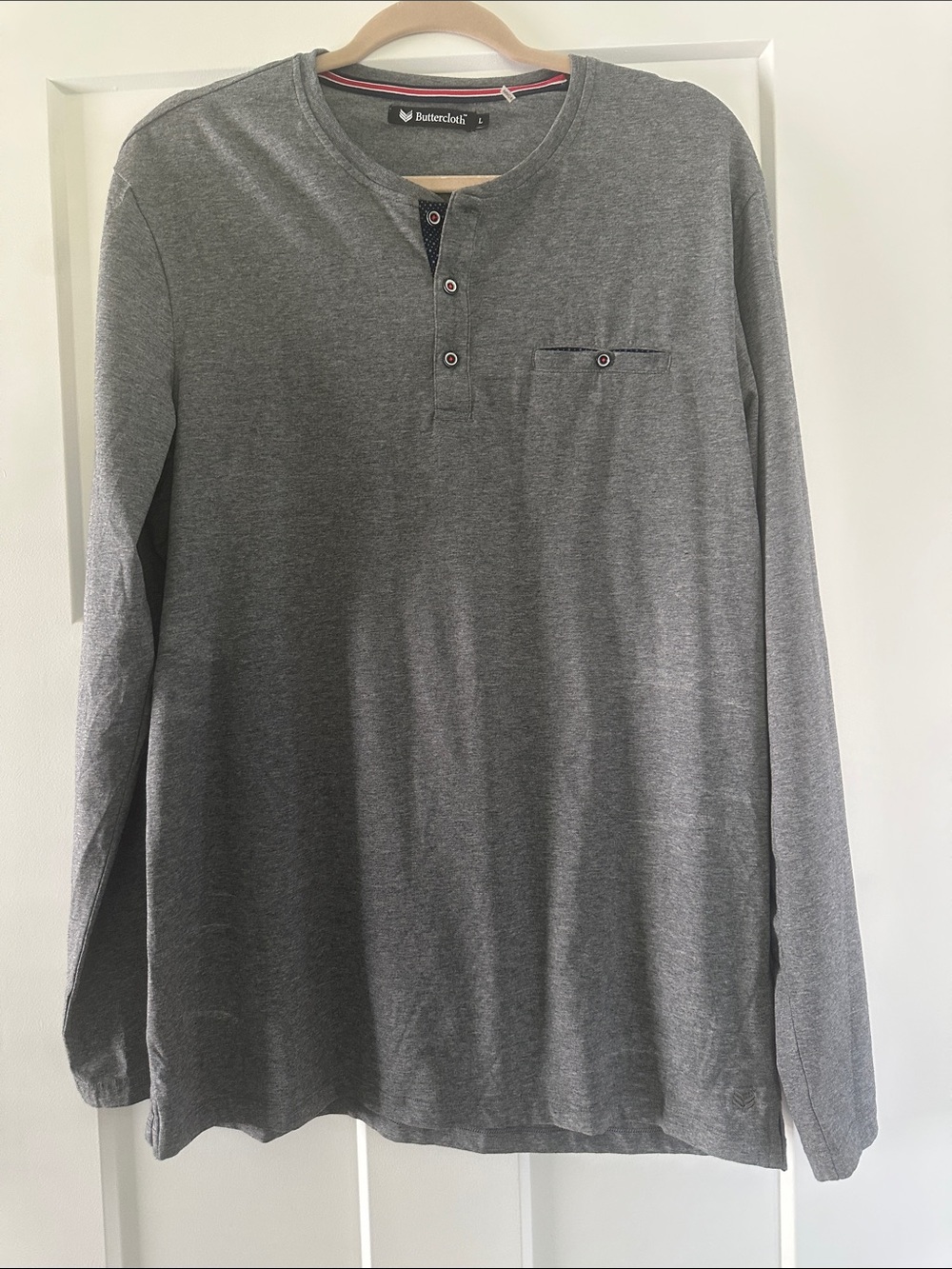 Buttercloth Men’s Long-Sleeve Henley Tee